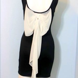Black Cocktail Dress, Bow on Back, S,M,L